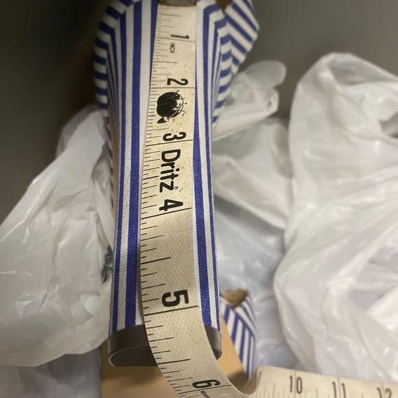 It’s High Heel Denim Striped Shoes Size 9 - Picture 7 of 8